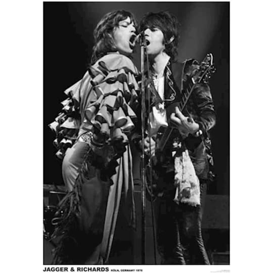 Rolling Stones Jagger & Richards Live On Stage Poster 24In x 36In Posters & Prints